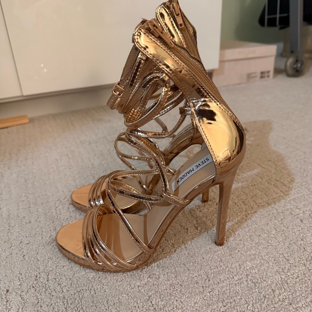 Gold gladiator heels